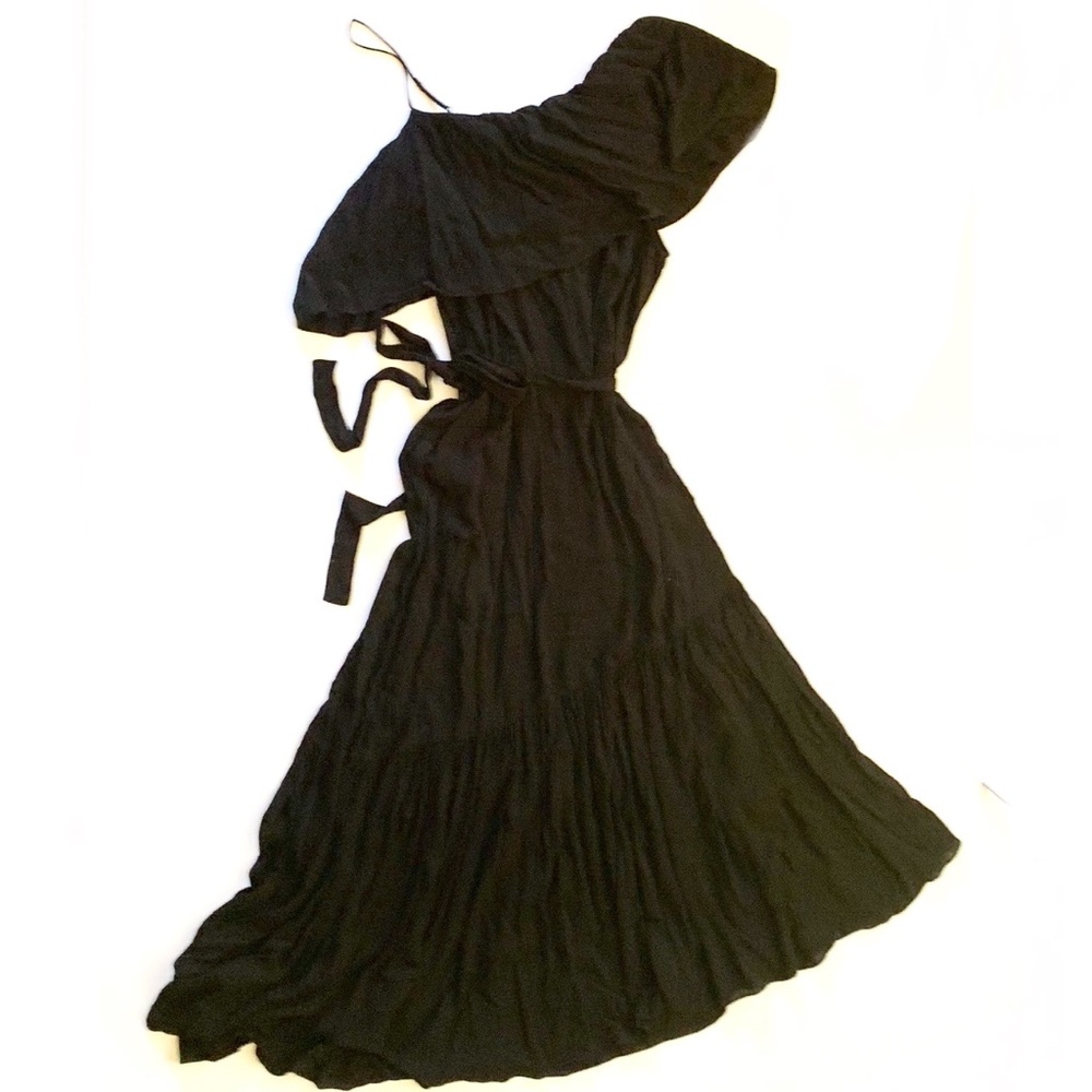 BCBG MAX AZRIA Black Ruffle Sun Dress